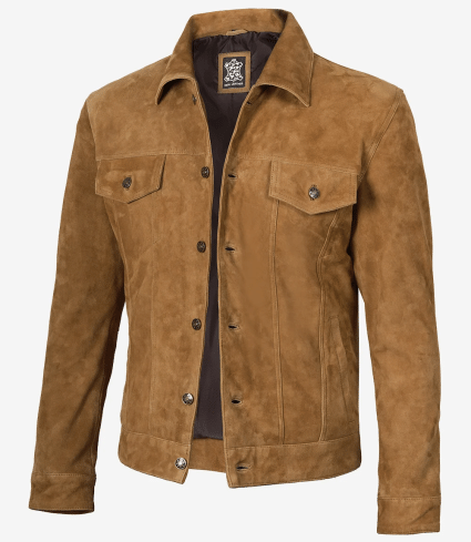 mens dark brown suede bomber jacket