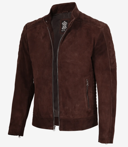 mens camel suede trucker jacket