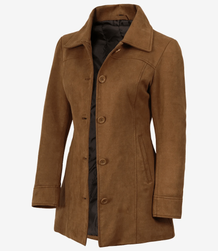 mens wolight brown faux suede harrington jacket