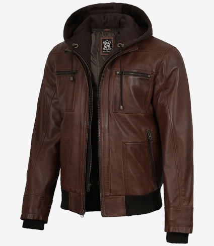 mens dark brown lambskin leather flight jacket bomber style