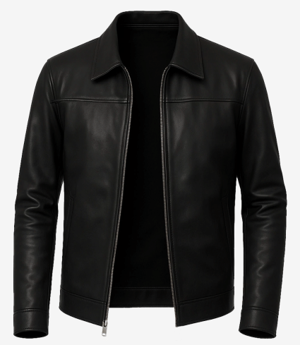 mens black harrington lambskin leather jacket